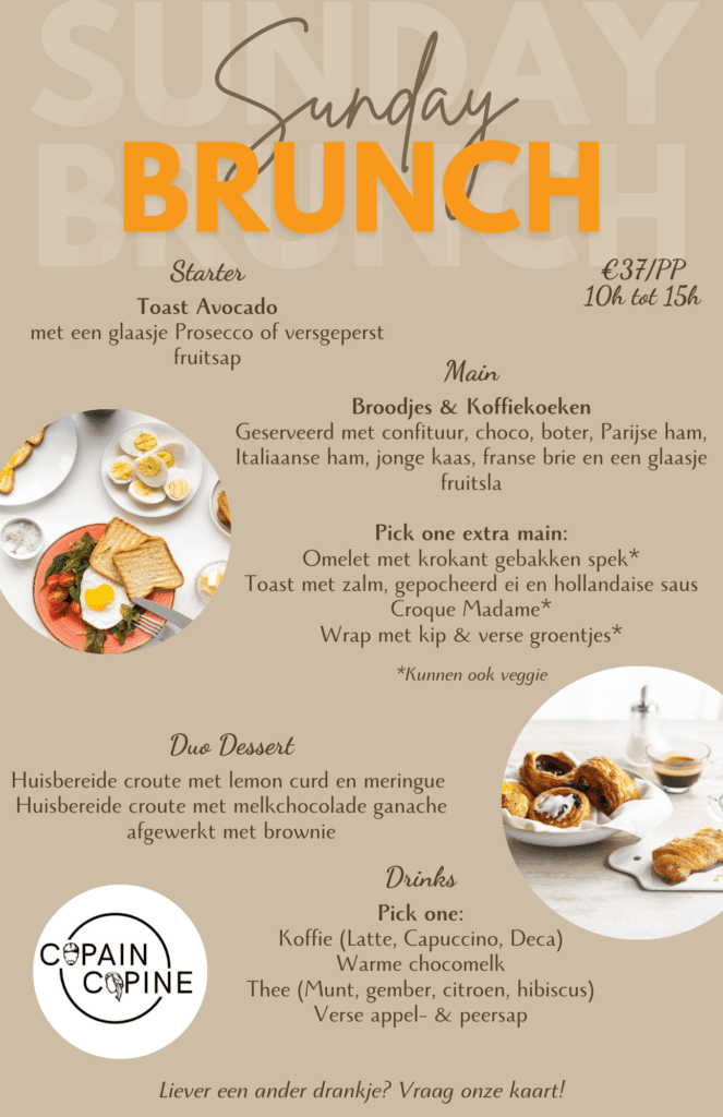 Brunch menu 29/09 Zaventem Copaincopine